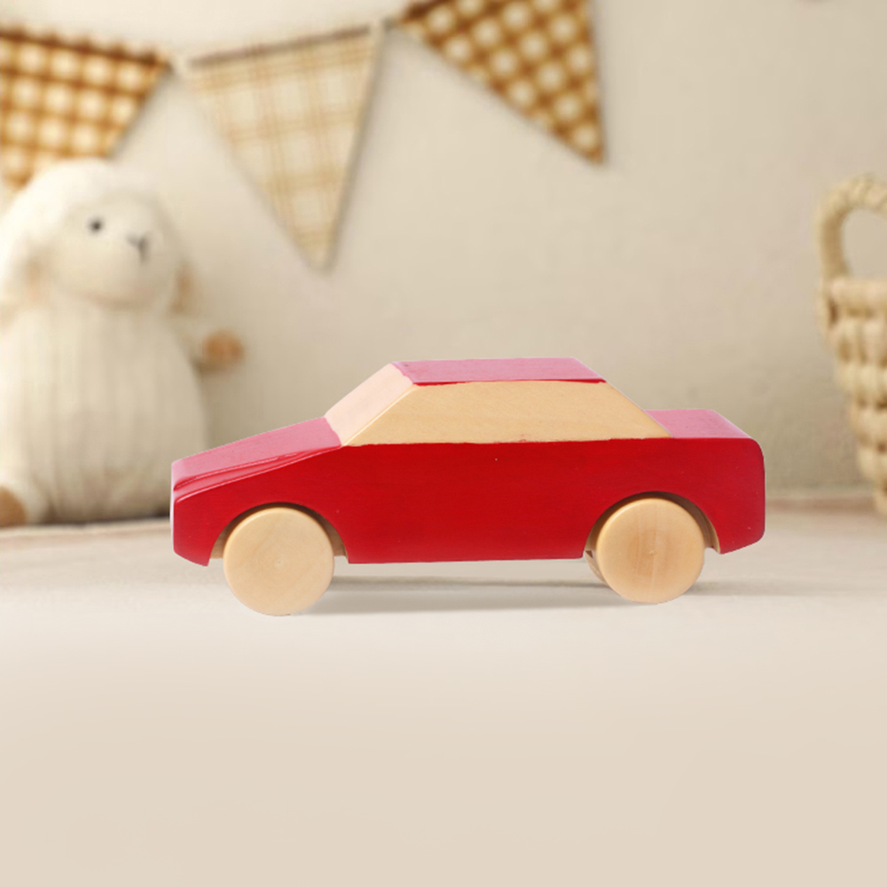 Red Racing Wooden Car Toy