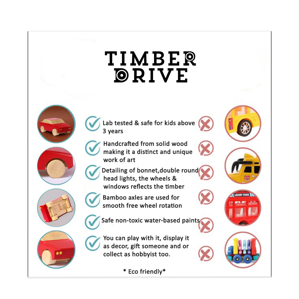 Red Racing Wooden Car Toy