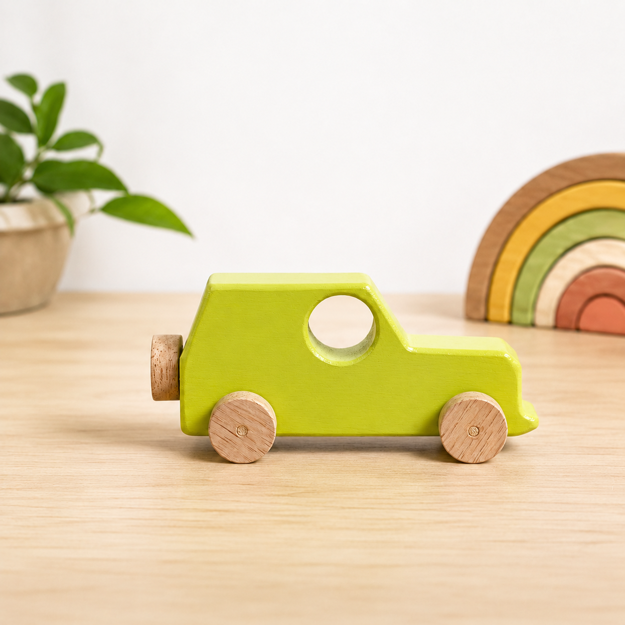 Wooden Jeep Toy Car