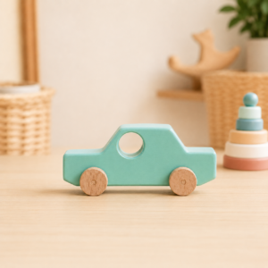 Wooden Sedan Toy Car