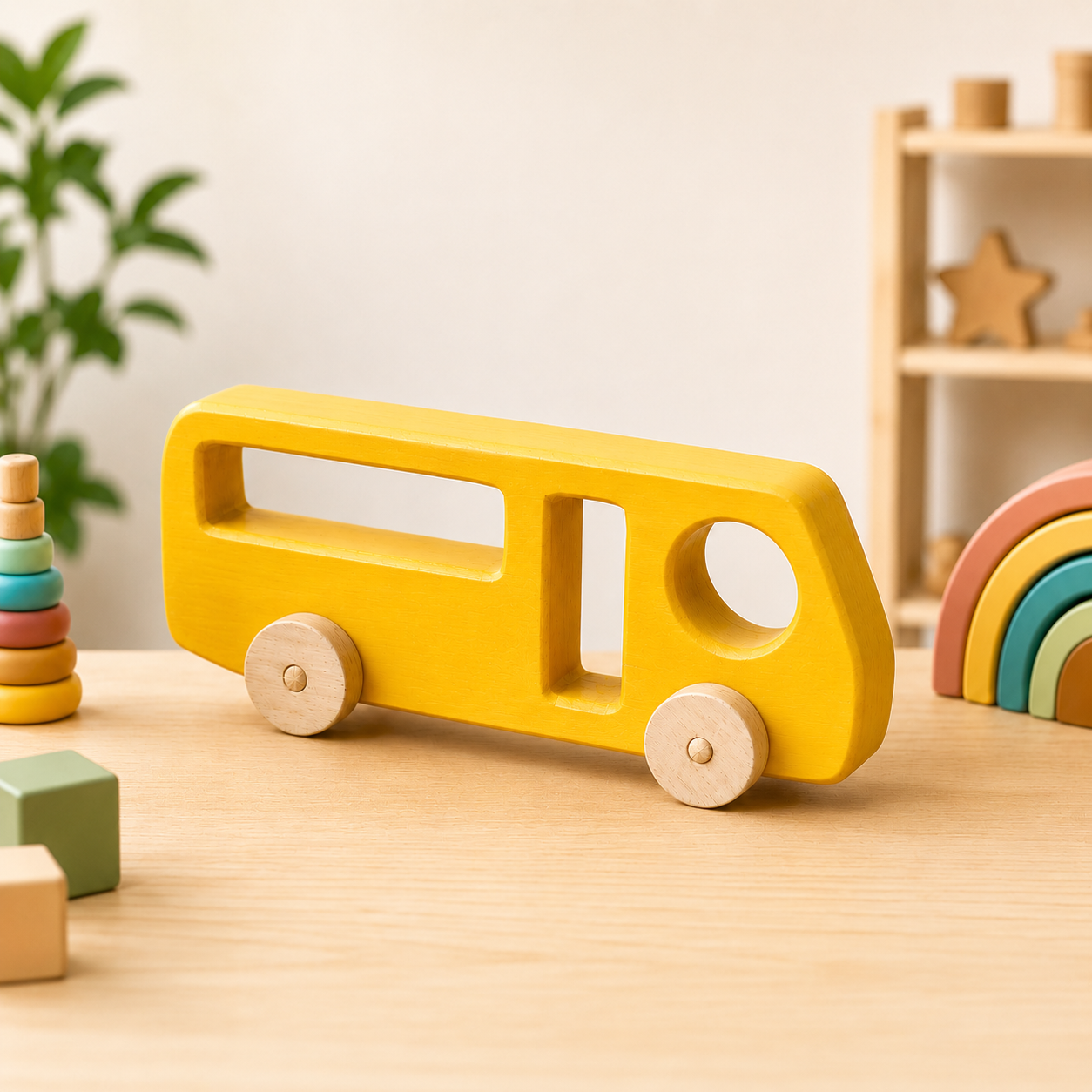 Wooden School Bus Toy